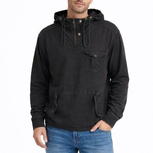 Vintage Polo Ralph Lauren Hooded Anorak Pullover Utility Hoodie 1/4 Zip Military